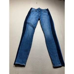 FRAME Denim Le High Skinny Two Tone Tuxedo Stripe Jeans Blue Size 27